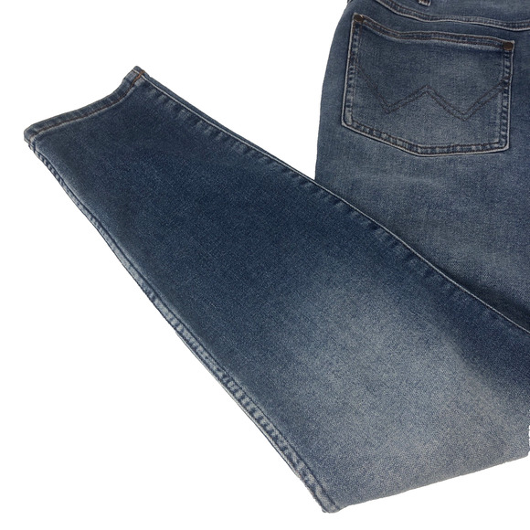 Wrangler Women’s Wriggler 612 Skinny Jeans 32x28 Blue Denim High Rise Distressed - Picture 9 of 11